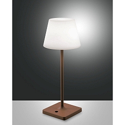 Tafellamp op batterijen ADAM met USB-Aansluiting, met Touch-Dimmer IP44, roestbruin dimbaar