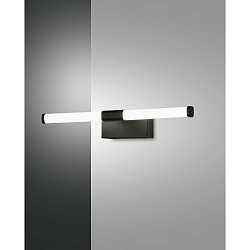 mirror luminaire AGO 33.5CM square, flat, switchable IP44, black matt 