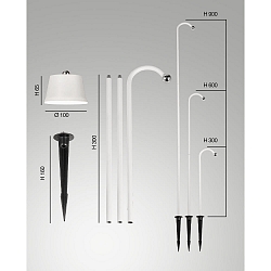 Acculamp ARMANDA IP54, zwart dimbaar