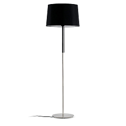 floor lamp VOLTA E27 IP20, nickel satined, black 