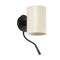 wall luminaire GUADALUPE E27 IP20, beige, black matt 