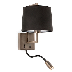 Wandarmatuur FRAME E27 IP20, zwart, antiek goud 