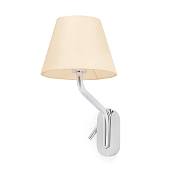 Wandarmatuur ETERNA E27 IP20, beige, chroom 