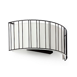 Wandarmatuur LINDA 2-vlams E27 IP20, beige, zwart mat 