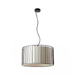 Pendelarmatuur LINDA E27 IP20, beige, zwart mat 