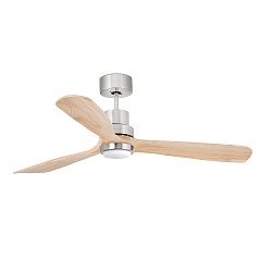 Plafond ventilator LANTAU L met Afstandsbediening IP20, nikkel mat, grenen