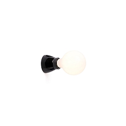 Wandarmatuur KERA E27 IP20, zwart glanzend 