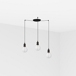 pendant luminaire ART 3 flames E27 IP20, black 