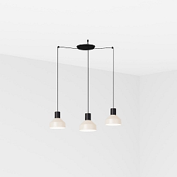 Pendelarmatuur KOMBO 3-vlams E27 IP20, beige, zwart mat 