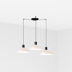 Pendelarmatuur KOMBO 3-vlams E27 IP20, beige, zwart mat 