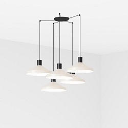 Pendelarmatuur KOMBO 5-vlams E27 IP20, beige, zwart mat 