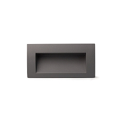 wall recessed luminaire SEDNA RCT square, indirect, switchable IP65, dark grey 