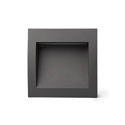 wall recessed luminaire SEDNA SQ140 square, indirect, switchable IP65, dark grey 