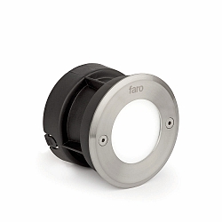 Vloerinbouwarmatuur LED 18 R HIGH POWER rond, stijf IP67, rvs, gesatineerd 