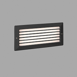 wall recessed luminaire STRIPE-1 square, with grid IP54, dark grey 