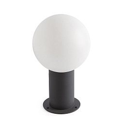 Buitenlamp MOON 300 E27 IP44, donkergrijs, opaal 
