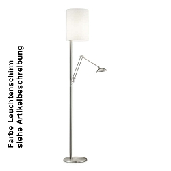 Staande lamp 952 met scharnierende arm, met LED-spot IP20, nikkel mat, taupe dimbaar