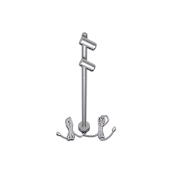 LED Duo Spot for object lighting, seamless height up to 30cm, 24V DC, CRi>90, rotatable, swiveling, 2x 1.5W 3000K 38�, alu