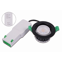 outdoor recessed luminaire ECO R 68 rigid, CCT Switch, multipower, wired through IP65, black, white dimmable