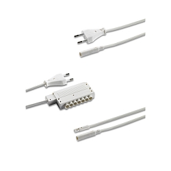 230V HVLCS V/2000 Mains connection cable + 6-fold distributor, with Europlug, 200cm
