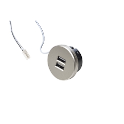 Contactdoos 24V 2-voudig, met adapter, rvs