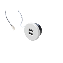 Contactdoos 24V 2-voudig, met adapter, wit