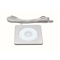 Recessed LED spot AQ 78-LED, angular, 9 x 9cm, with LED24-plug, CRi>95, glare-free, fixed, 7.5W 4000K 450lm 80�, white