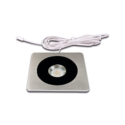 Recessed LED spot AQ 78-LED, angular, 9 x 9cm, with LED24-plug, CRi>95, glare-free, fixed, 7.5W 4000K 450lm 80�, black