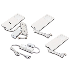 3pc. set of LED under-cabinet luminaire LED Slim-Pad F, IP20, with IR dimmer + transformer LED 24 / 30W, 5W 3000K, white