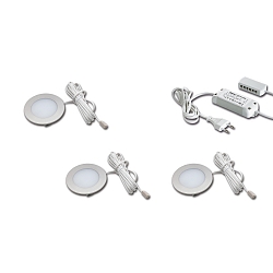 Meubelarmatuur FR 55-LED rond, set van 3 IP20, rvs, opaal dimbaar