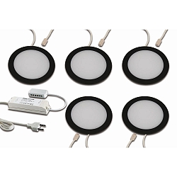 Meubelarmatuur FAR 68 rond, incl. chauffeur, set van 3 IP20, zwart dimbaar