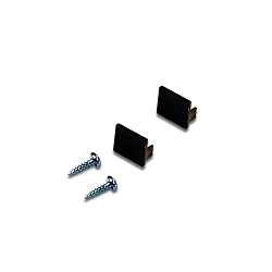 2pc. set of end cap for surface mount LED profile, 15/13mm, with fastening screws, black