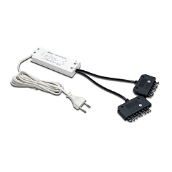 Transformator LED 350 met stekker, 9-voudig, zwart, wit