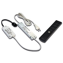 Transformator LED 350 3-voudig, met stekker, 4 Kanaal, radio bestuurbaar, met afstandsbediening, zwart, wit