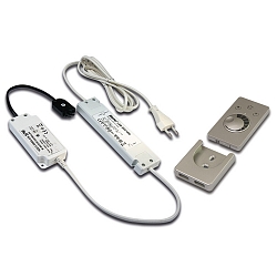 Transformator LED 350 3-voudig, opbouwversie, met stekker, radio bestuurbaar, met afstandsbediening, zwart, wit