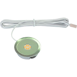 Spot LED24 rond, stijf, met stekker IP44, rvs 
