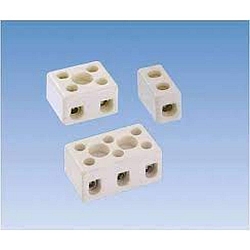 Porcelain clamps, 3-pole, for cable up to 2,5mm�, white