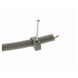 Nail / fastener plate pack of 100, flexible, for cable � 7-11mm, with nails 23mm, gray