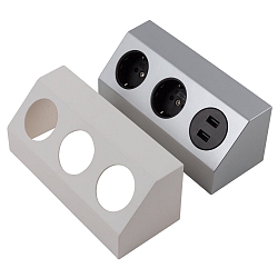 Contactdoos SALERNO 2-voudig, met USB-aansluiting, zilver, wit