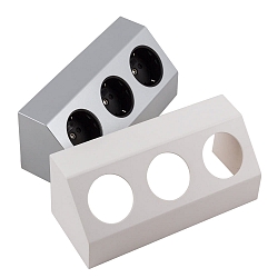 Contactdoos SALERNO 3-voudig, zilver, wit