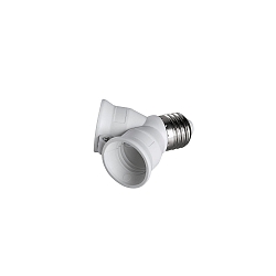 Lamp socket adapter plastic  DUO E27 to 2 x E27 max. 2 x 60W