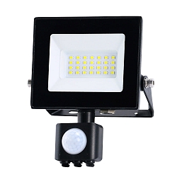 floodlight BOLTON 2.0 with sensor, with open cable, switchable IP44, powder coated, black 