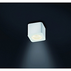 Downlight OSO LED hoekig, stijf, opbouwversie IP44, wit mat dimbaar