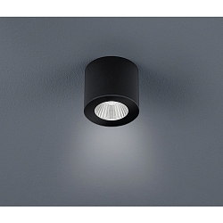 Downlight OSO LED rond, stijf, opbouwversie IP44, zwart mat dimbaar