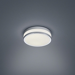 Plafondarmatuur ZELO 22 rond, zijdelingse straling IP44, chroom, opaalwit 