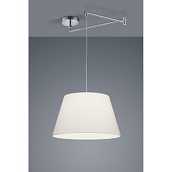 Pendelarmatuur CERTO 1 E27 IP20, chroom, wit