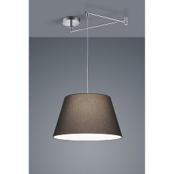 Pendelarmatuur CERTO 1 E27 IP20, antraciet, chroom