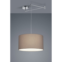Pendelarmatuur CERTO 2 E27 IP20, chroom, mokka