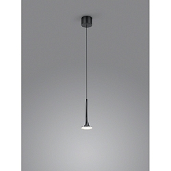 Pendelarmatuur FLUTE 1-vlams IP20, gesatineerd, zwart chroom dimbaar