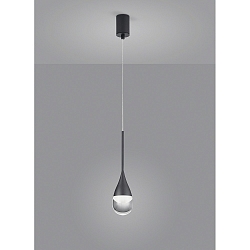 Pendelarmatuur DEEP IP20, gesatineerd, zwart, geanodiseerd 
